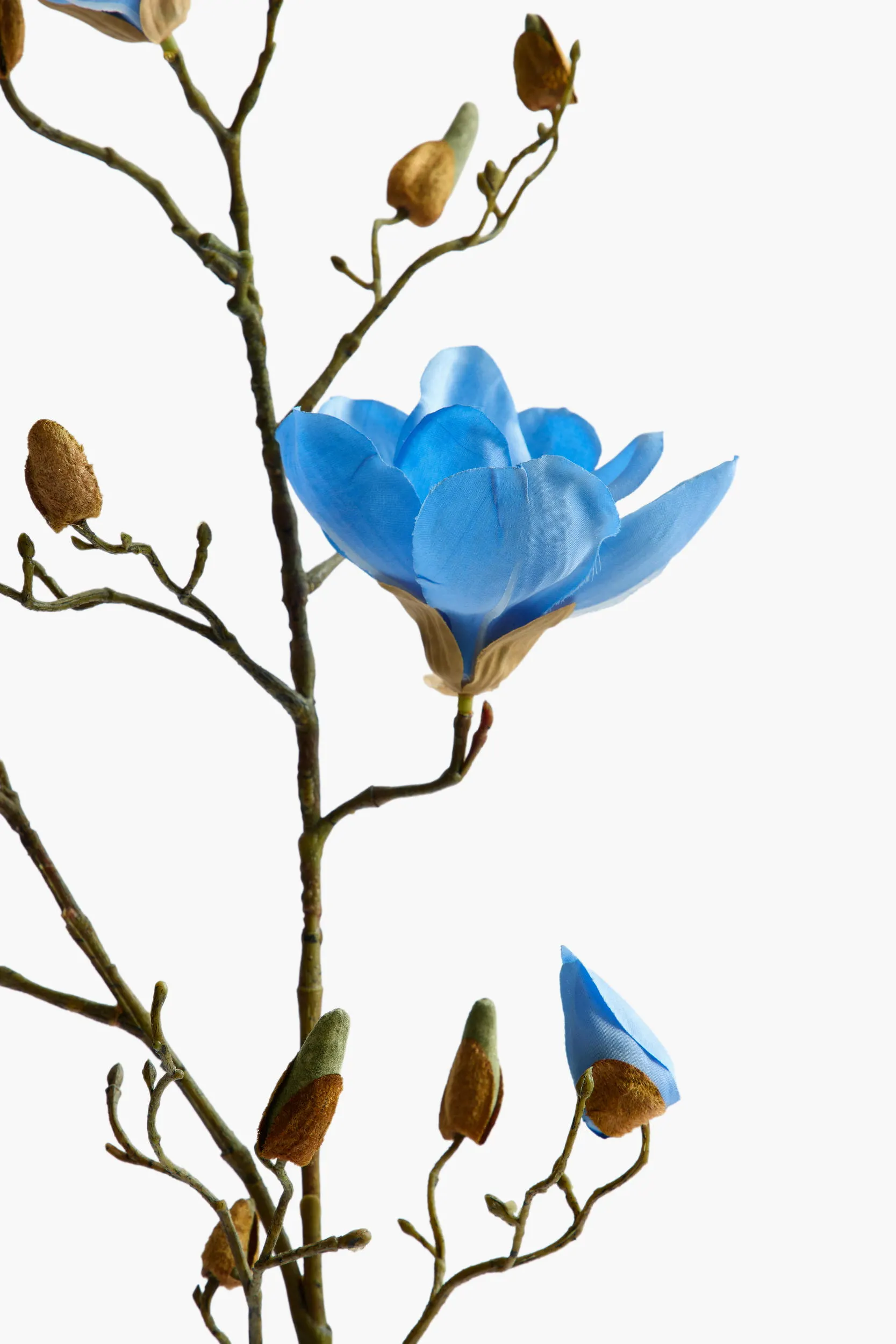 Medium Branch Yulan Magnolia (Silk Fabric) - Blue secondary view