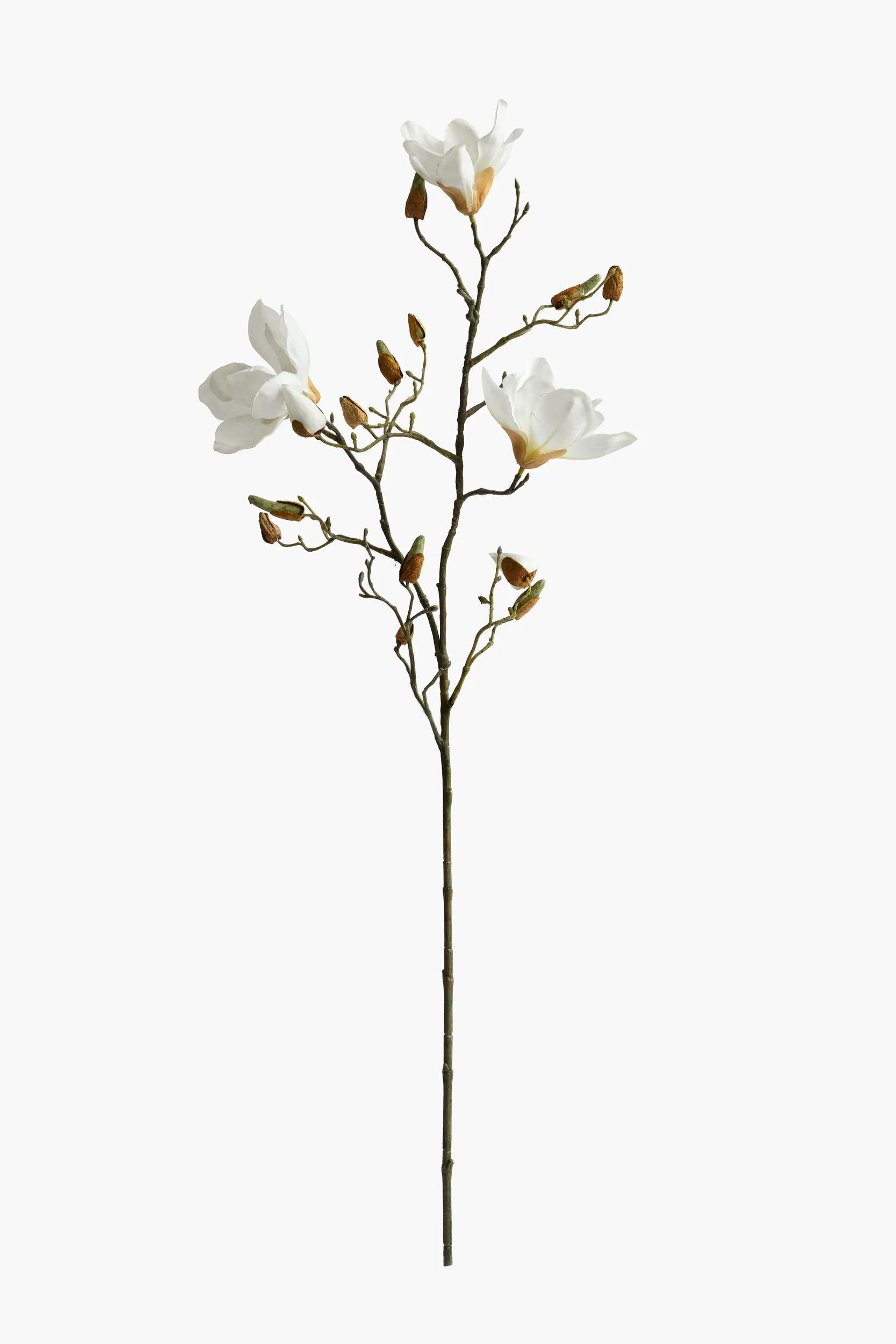 Medium Branch Yulan Magnolia (Silk Fabric) - White