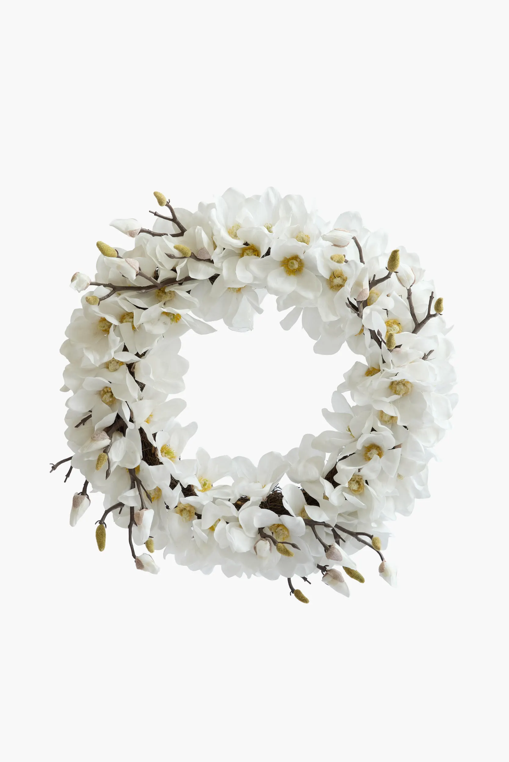 Magnolia Wreath - White