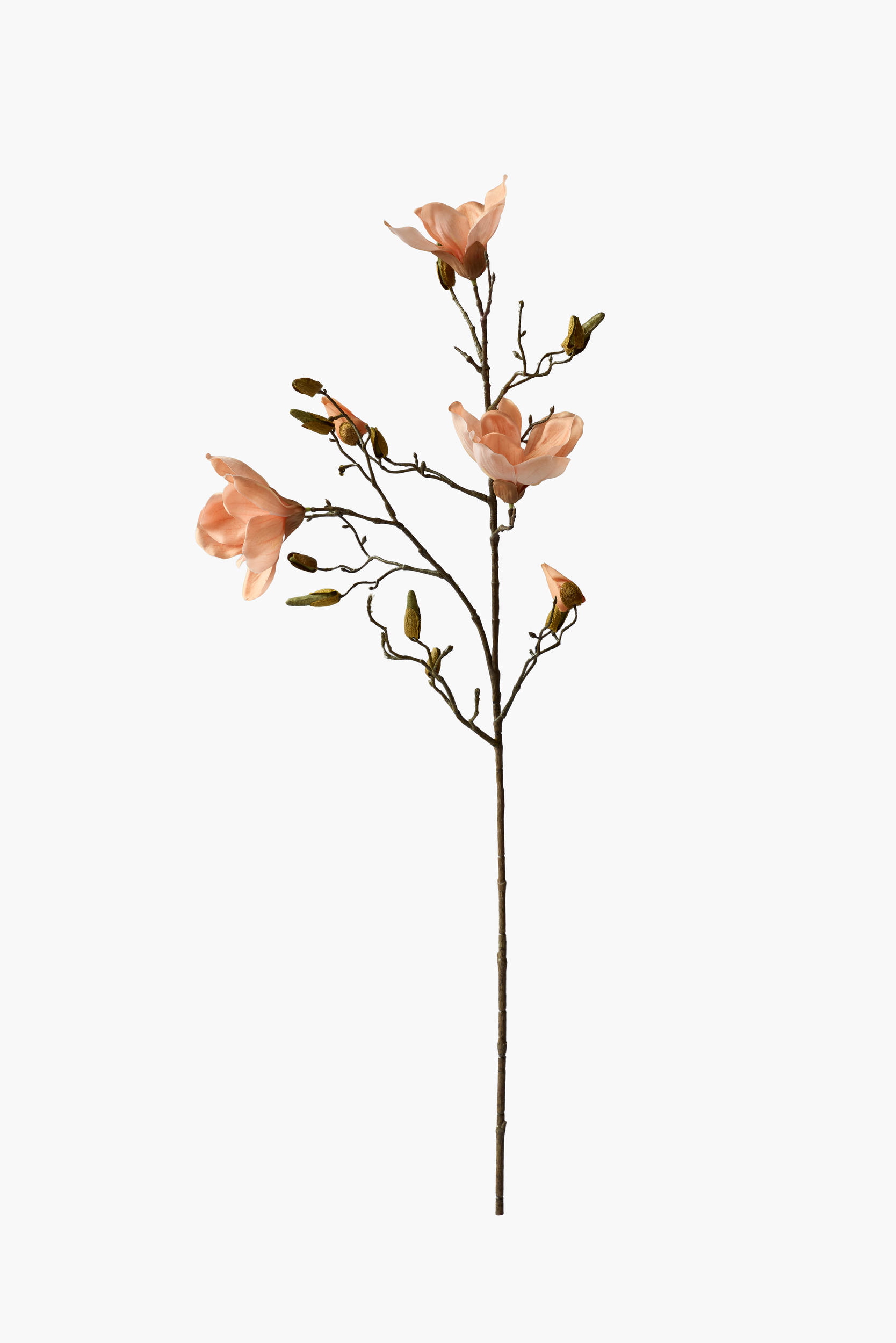 90cm Medium Branch Yulan Magnolia (Texture Printed Fabric) - Orange